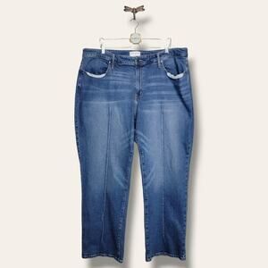 Lane Bryant Front-seamed Signature Fit Mid Rise Relaxed Straight Jean 22 w